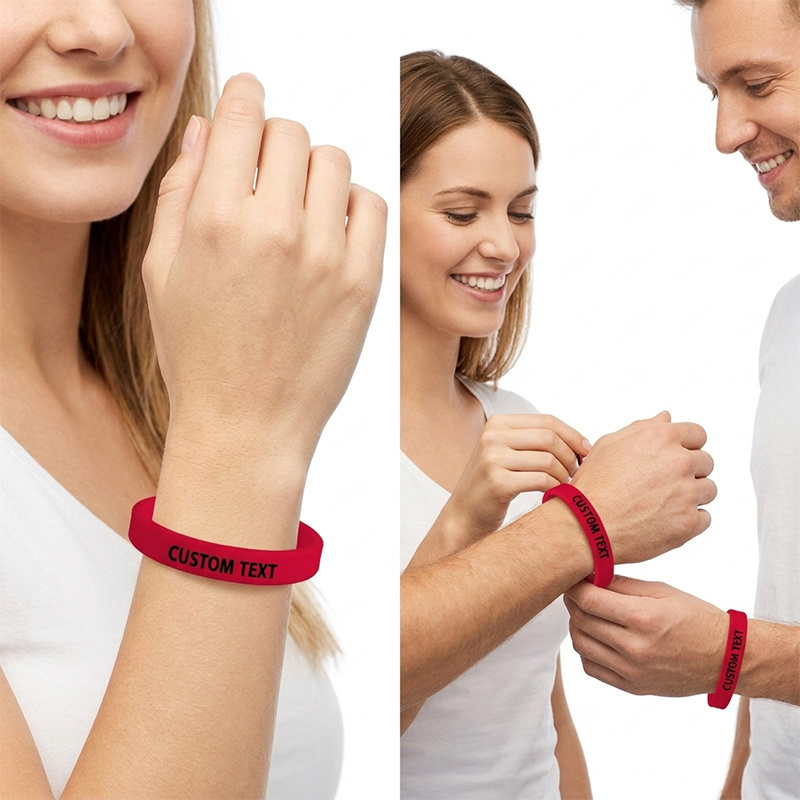 70pcs Custom Silicone Wristbands, Personalised Gift Set